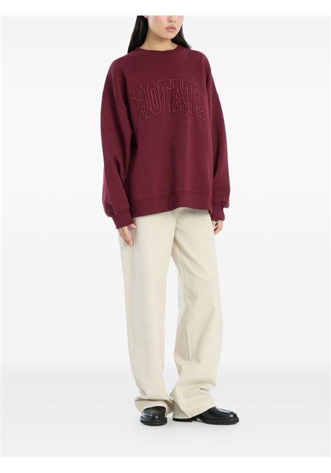 Burgundy embroidered crew-neck sweatshirt Rotate Sunday - women ROTATE SUNDAY | 11437627342734